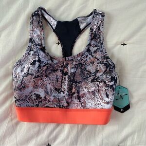 Lularoe Rise Sports Bra Extra Small snake skin coral NEW